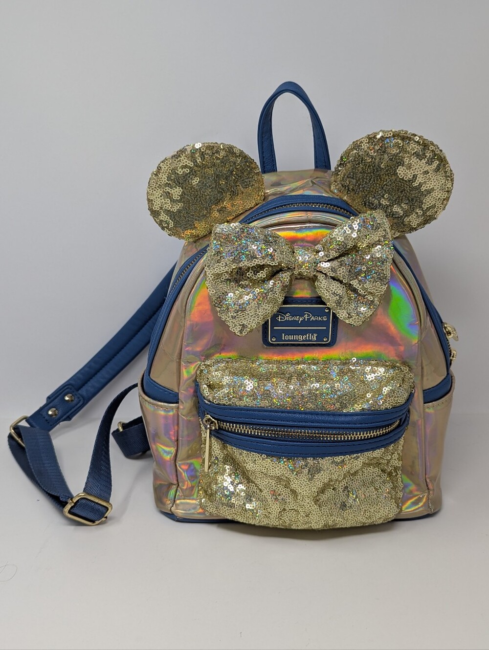Loungefly Disney Parks Minnie Backpack Earidecent 50th Anniversary Gold Mini